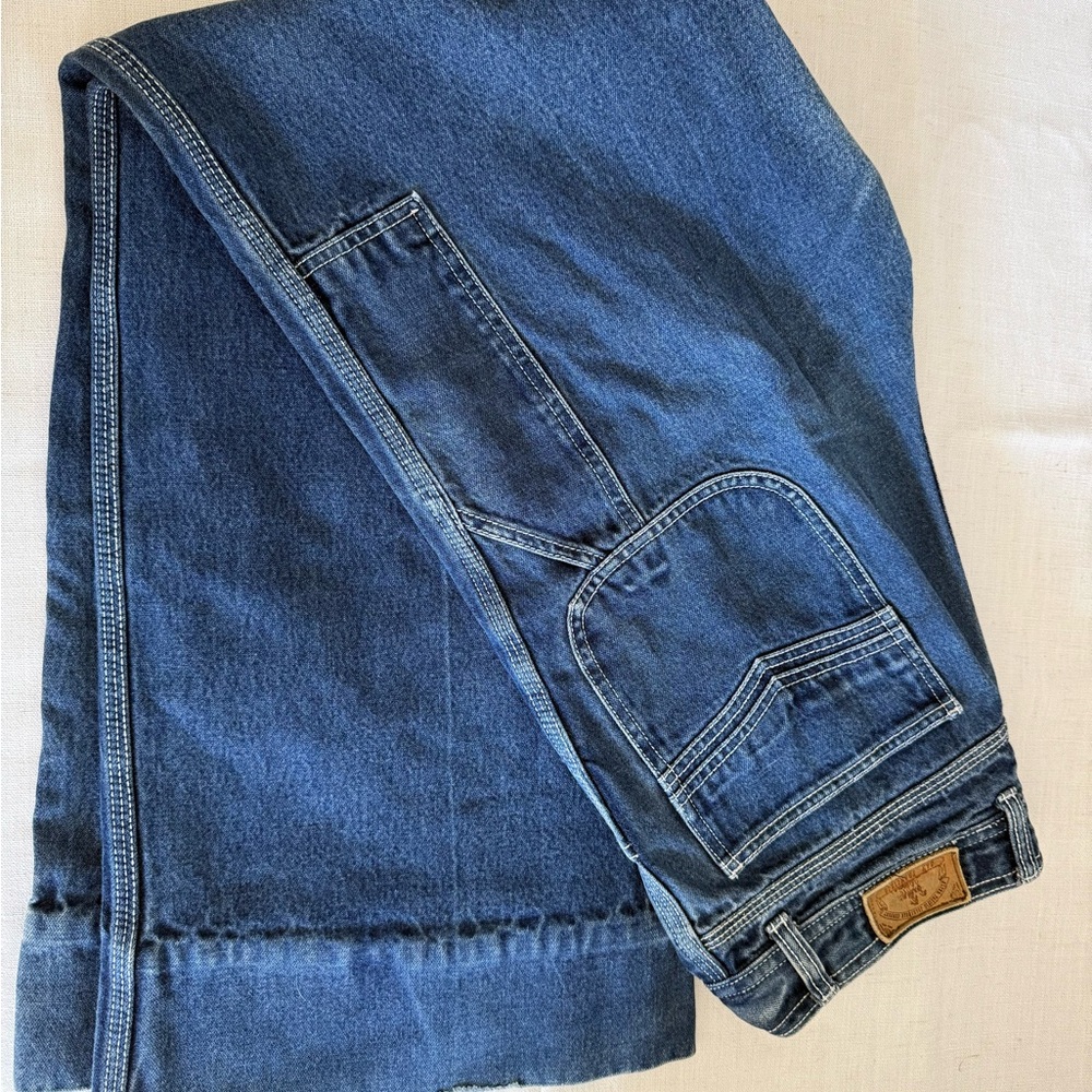 Alpha Relaxed Fit Blue Jeans with wide legs